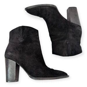 VINCE Suede Western Style Ankle Boot Size 7.5 Black